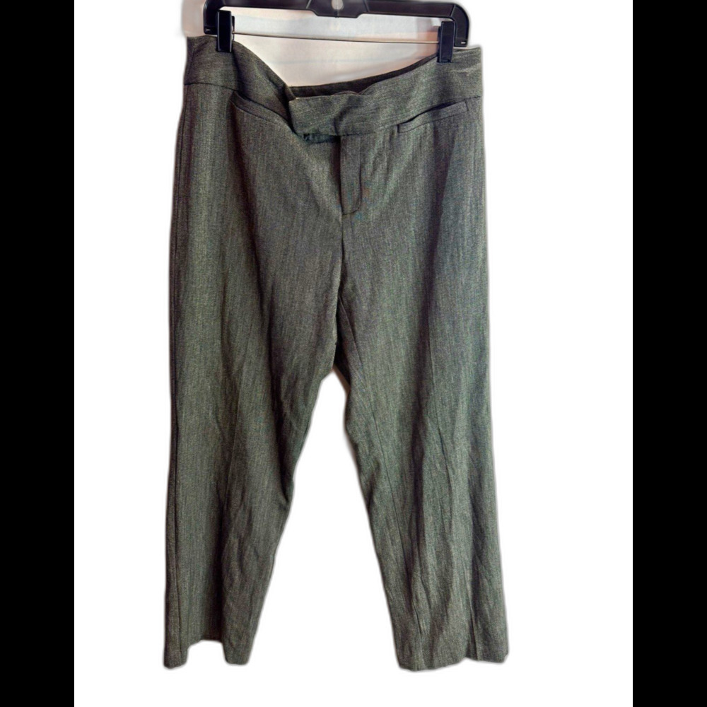 CJ Banks Women’s Gray Solid Capri Pants Trousers Plus Size 14W Stretch